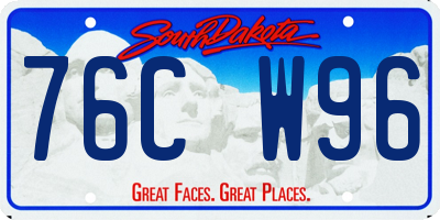 SD license plate 76CW96
