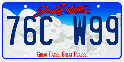 SD license plate 76CW99