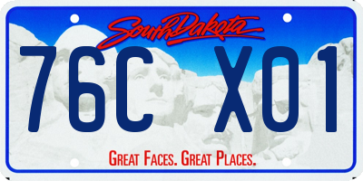 SD license plate 76CX01