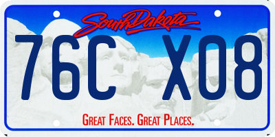 SD license plate 76CX08
