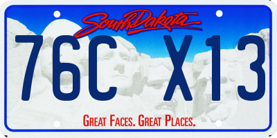 SD license plate 76CX13