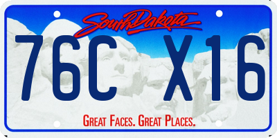SD license plate 76CX16