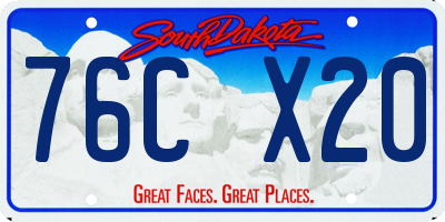 SD license plate 76CX20