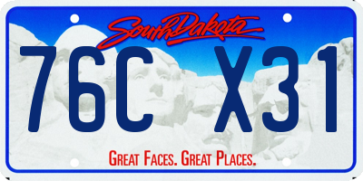 SD license plate 76CX31
