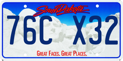 SD license plate 76CX32