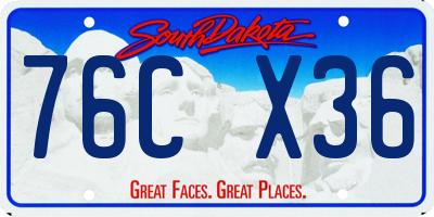 SD license plate 76CX36