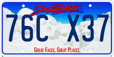 SD license plate 76CX37