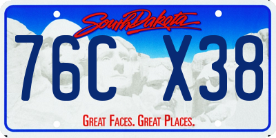 SD license plate 76CX38