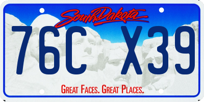 SD license plate 76CX39