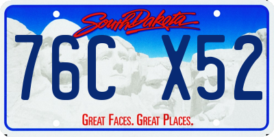 SD license plate 76CX52