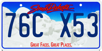 SD license plate 76CX53