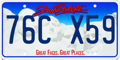 SD license plate 76CX59