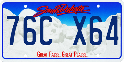 SD license plate 76CX64
