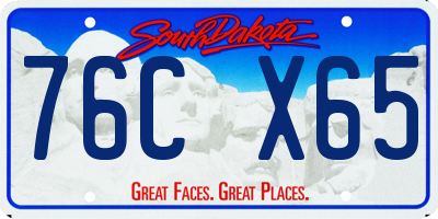 SD license plate 76CX65