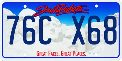 SD license plate 76CX68