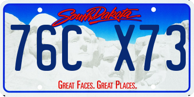SD license plate 76CX73