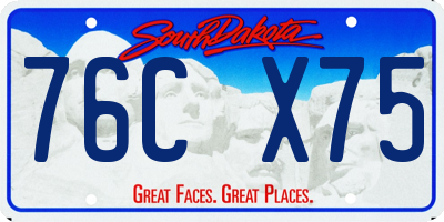 SD license plate 76CX75