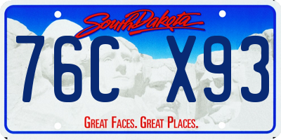 SD license plate 76CX93