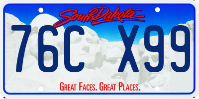 SD license plate 76CX99