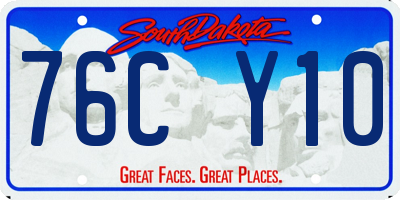 SD license plate 76CY10
