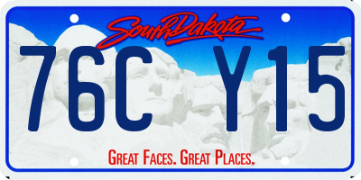 SD license plate 76CY15