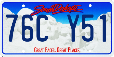 SD license plate 76CY51