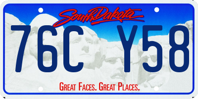SD license plate 76CY58