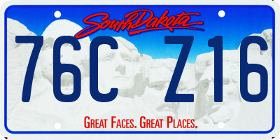 SD license plate 76CZ16