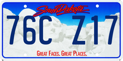 SD license plate 76CZ17