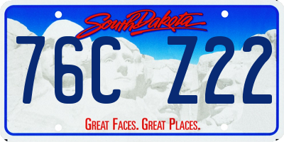 SD license plate 76CZ22