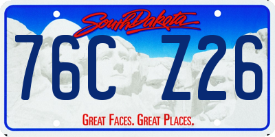 SD license plate 76CZ26
