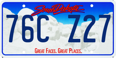 SD license plate 76CZ27