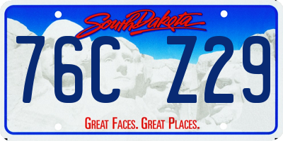 SD license plate 76CZ29