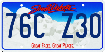 SD license plate 76CZ30
