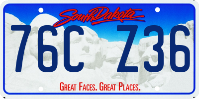 SD license plate 76CZ36