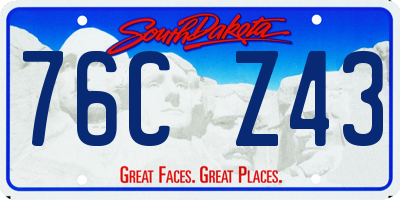SD license plate 76CZ43