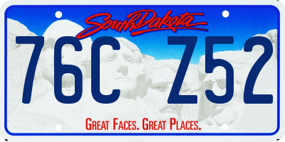 SD license plate 76CZ52