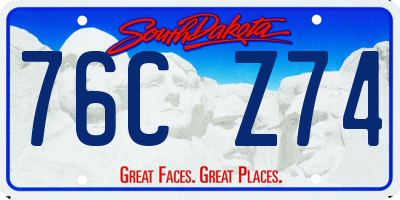 SD license plate 76CZ74