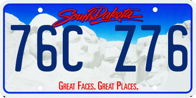 SD license plate 76CZ76