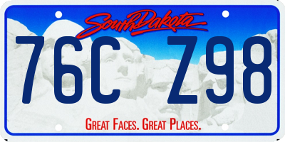 SD license plate 76CZ98