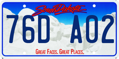 SD license plate 76DA02