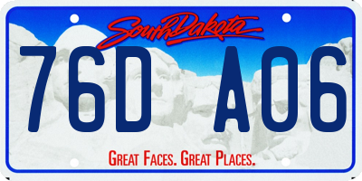 SD license plate 76DA06