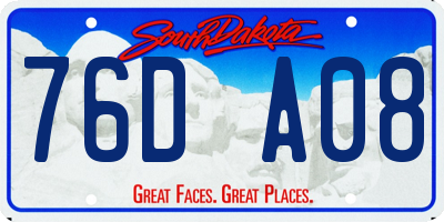 SD license plate 76DA08