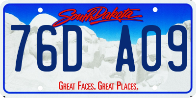 SD license plate 76DA09