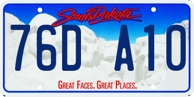 SD license plate 76DA10