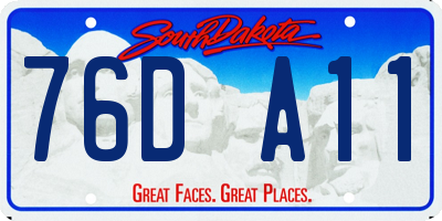 SD license plate 76DA11
