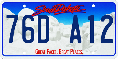 SD license plate 76DA12
