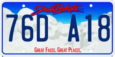 SD license plate 76DA18