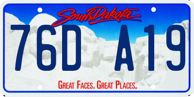 SD license plate 76DA19