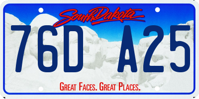 SD license plate 76DA25